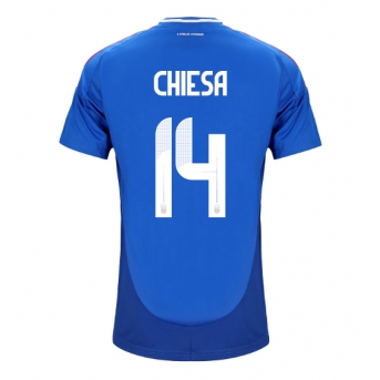 Italia Federico Chiesa #14 Maglia Gara Casa Repliche Europei 2024